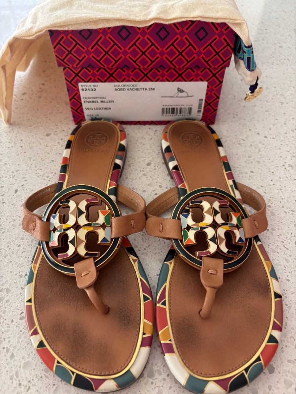 Tory Burch Size 8.5 Aged Vacetta Miller Sandals